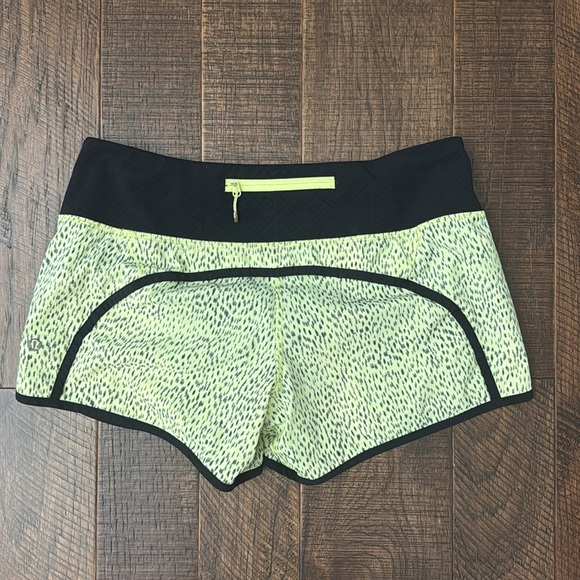 Lululemon Run Speed Short Dottie Dash Clarity Yellow Black - Picture 8 of 11